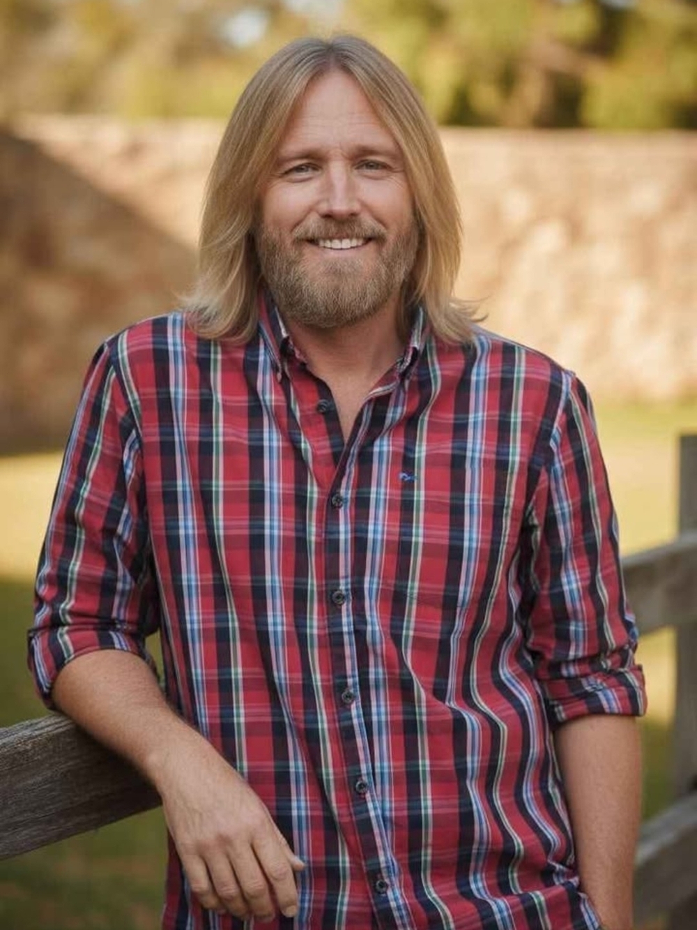 Men's Red Plaid Casual Button-Down Shirt